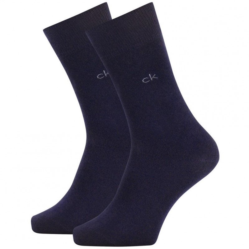 LOT DE 2 Chaussettes Chaussettes Homme CASUAL FLATKNIT Bleu et Marine
