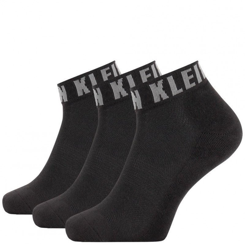 CALVIN KLEIN Lot 3 paires de Socquettes Homme Coton LOGO CUFF Noir