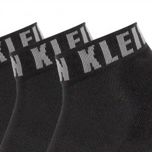CALVIN KLEIN Lot 3 paires Socquettes Homme Coton LOGO CUFF Noir