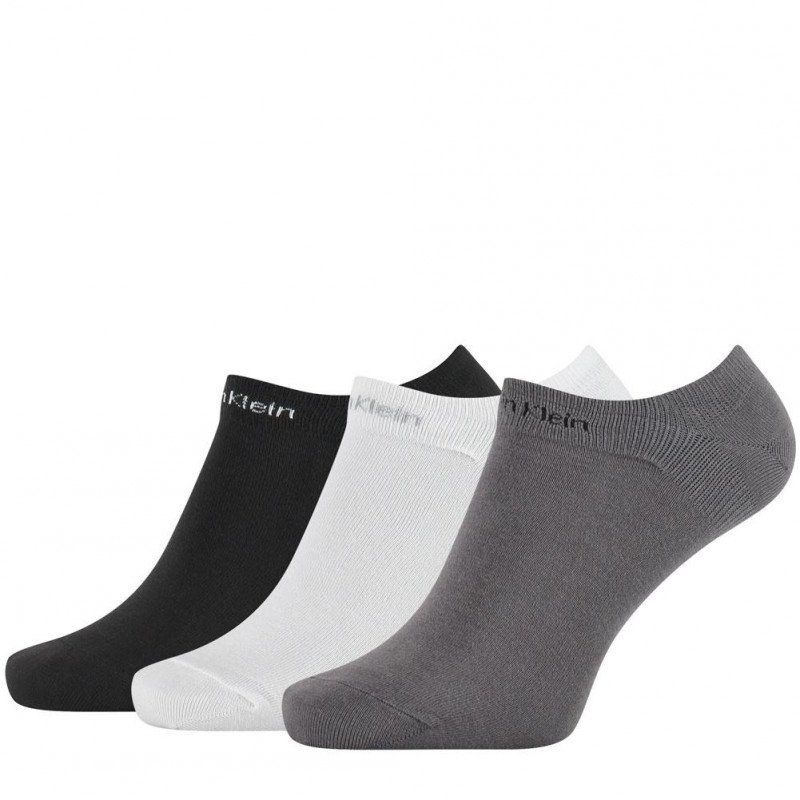 LOT DE 3 Socquettes Chaussettes Homme CUSHION Noir et Blanc