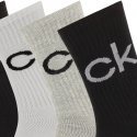 CALVIN KLEIN Coffret 4 paires de Chaussettes Homme Coton LOGO Noir Gris Blanc