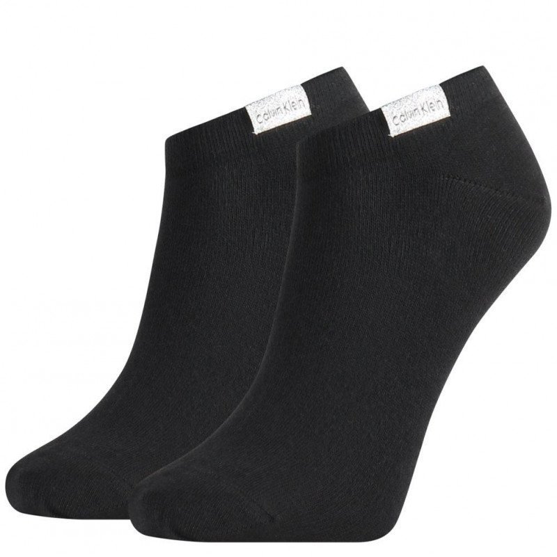 LOT DE 2 Socquettes Chaussettes Femme ORGANIC Noir et Argent