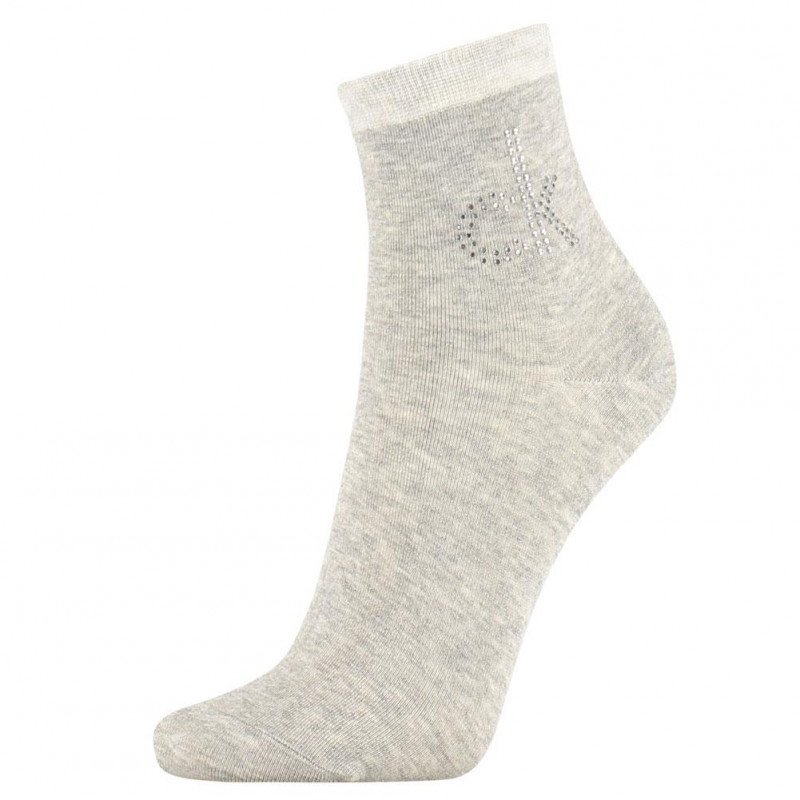Socquettes Femme CRYSTAL LOGO Gris et Souris