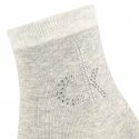Socquettes Femme CRYSTAL LOGO Gris et Souris