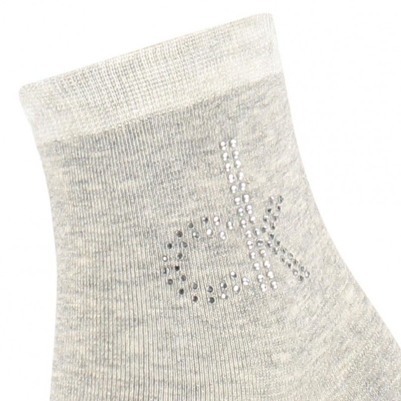 Socquettes Femme CRYSTAL LOGO Gris et Souris