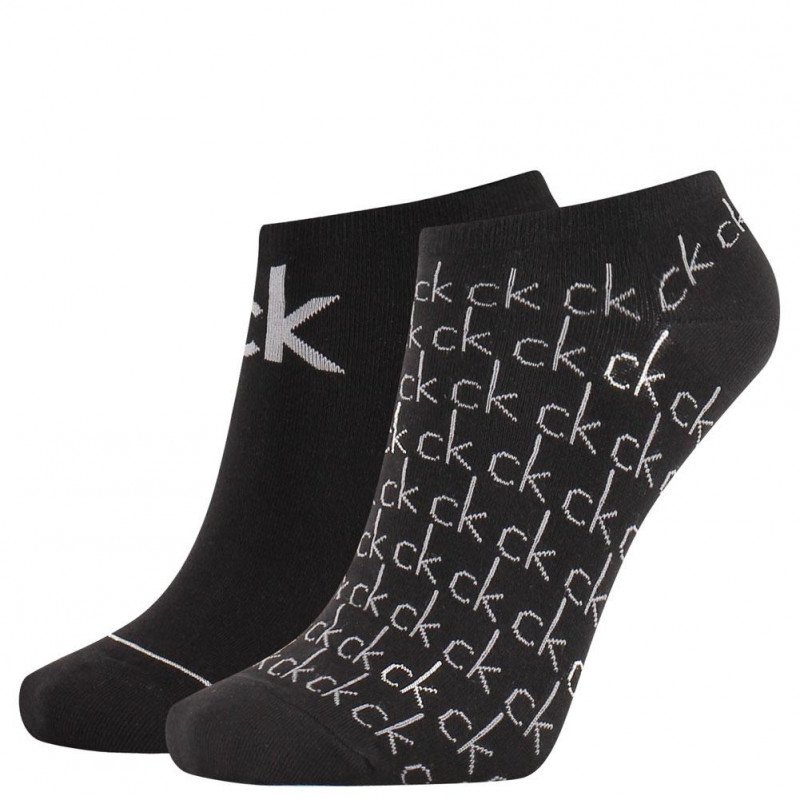 LOT DE 2 Socquettes Chaussettes Femme REPEAT LOGO Noir et Gris