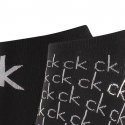 CALVIN KLEIN Lot 2 paires de socquettes Femme MicroCoton REPEAT LOGO Noir