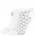 LOT DE 2 Socquettes Chaussettes Femme REPEAT LOGO Blanc et Gris