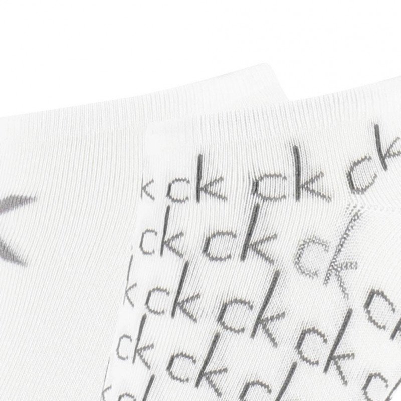 LOT DE 2 Socquettes Chaussettes Femme REPEAT LOGO Blanc et Gris