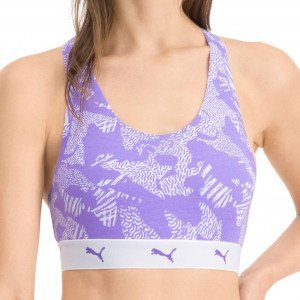 PUMA Brassière Femme Coton AOP Purple