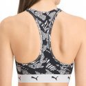 PUMA Brassière Femme Coton AOP Noir