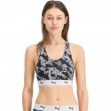 PUMA Brassière Femme Coton AOP Noir