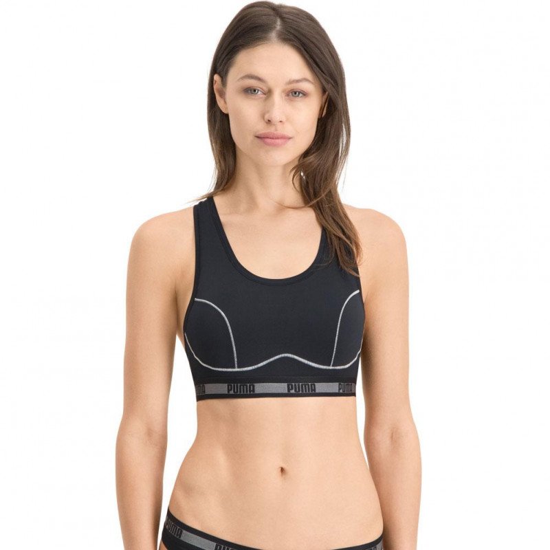 PUMA Brassière coquée Femme Microfibre RACER Noir