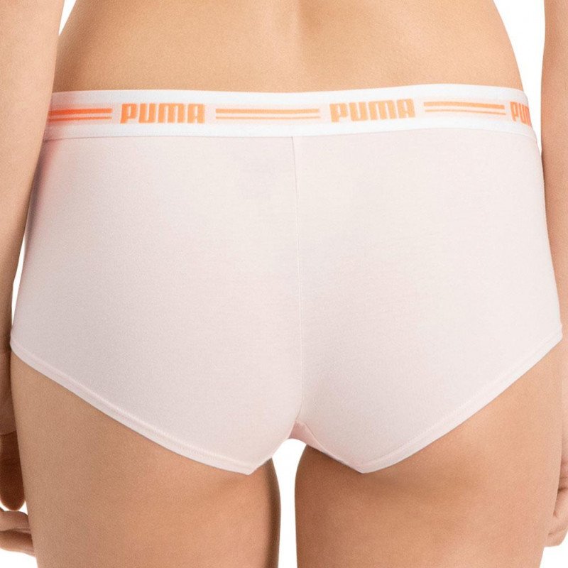 PUMA Lot de 2 Boxers Femme Coton ICONIC Light Pink Blanc