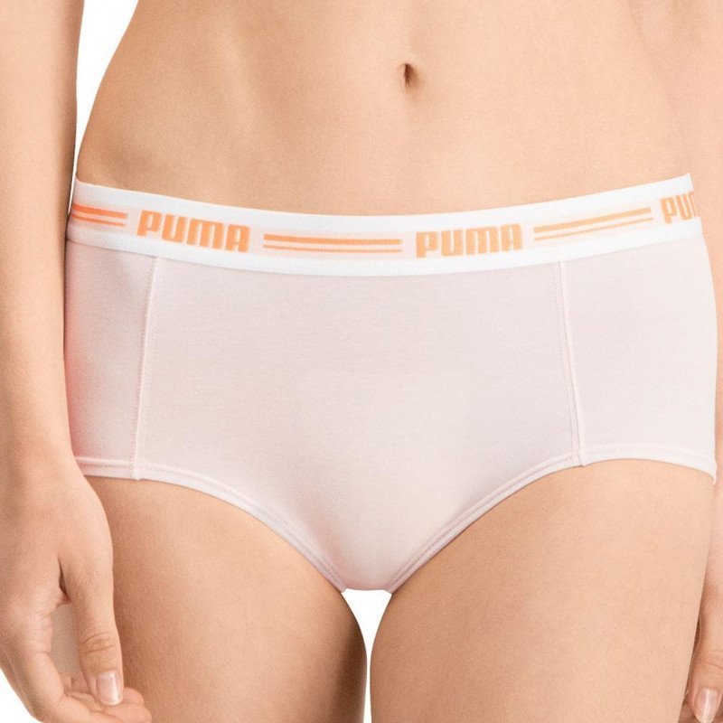 PUMA Lot de 2 Boxers Femme Coton ICONIC Light Pink Blanc