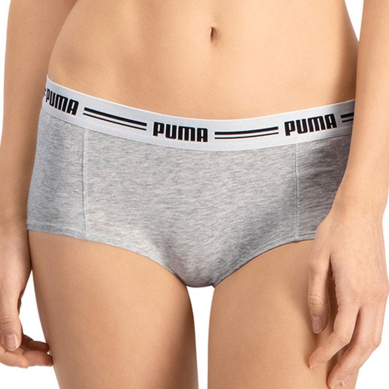 PUMA Lot de 2 Boxers Femme Coton ICONIC Souris chiné