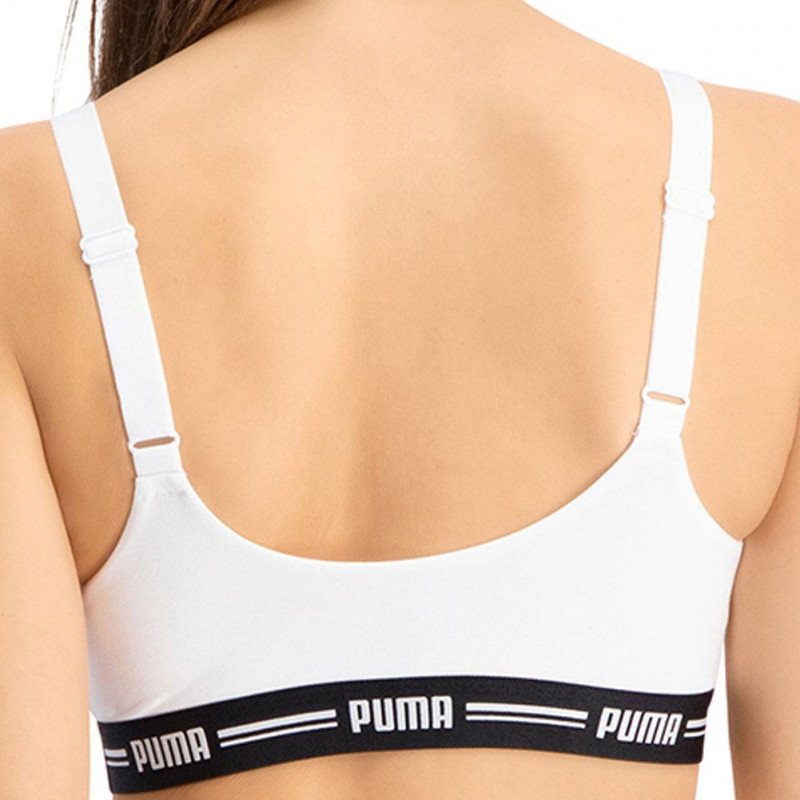 PUMA Brassière coquée Femme Coton ICONIC TOP Blanc