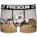 FREEGUN Boxer Homme Microfibre CAT Gris PREMIUM