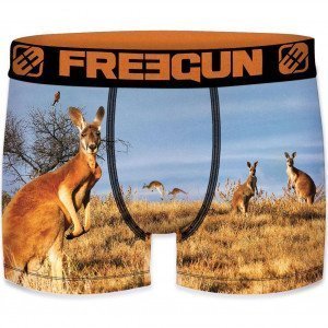 FREEGUN Boxer Homme Microfibre KAN Orange Bleu PREMIUM