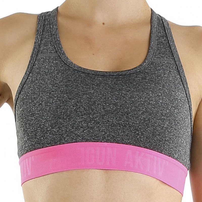 Brassière Femme BRAMASS2 Gris et Rose
