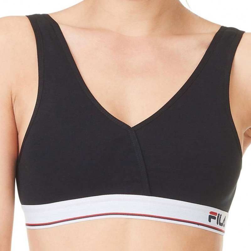 FILA Brassière Femme Coton LIGNES Noir