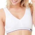 FILA Brassière Femme Coton LIGNES Blanc