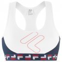 FILA Brassière Femme Microfibre LETTER Blanc Marine