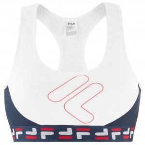 FILA Brassière Femme Microfibre LETTER Blanc Marine