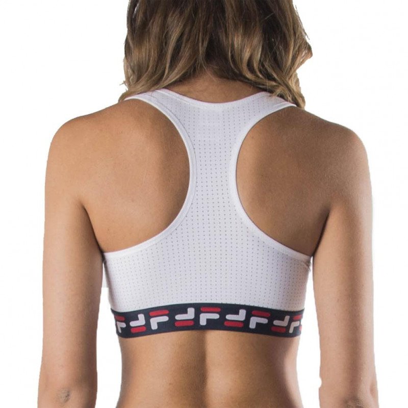 FILA Brassière Femme Microfibre LETTER Blanc Marine