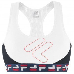 FILA Brassière Femme Microfibre LETTER Blanc Noir