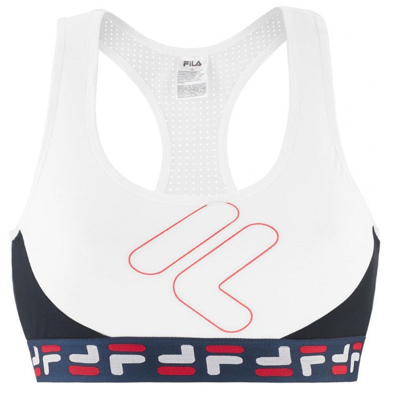 FILA Brassière Femme Microfibre LETTER Blanc Noir