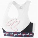 FILA Brassière Femme Microfibre LETTER Blanc Noir