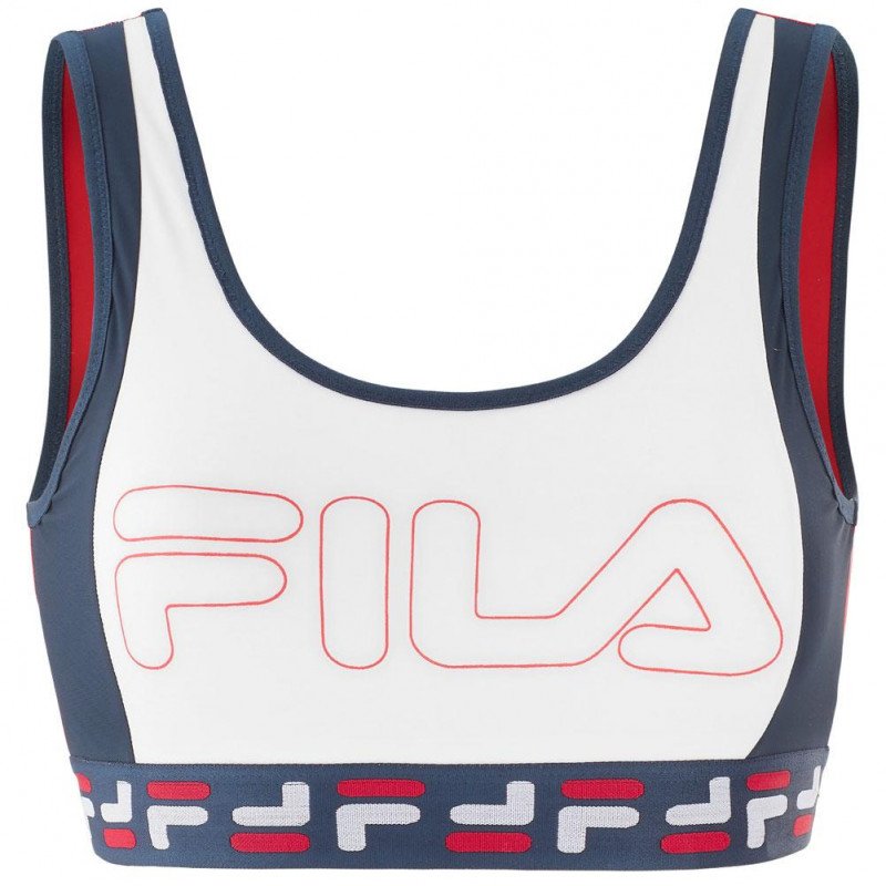 FILA Brassière Femme Microfibre LOG Blanc Marine