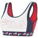 FILA Brassière Femme Microfibre LOG Blanc Marine