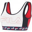 FILA Brassière Femme Microfibre LOG Blanc Noir