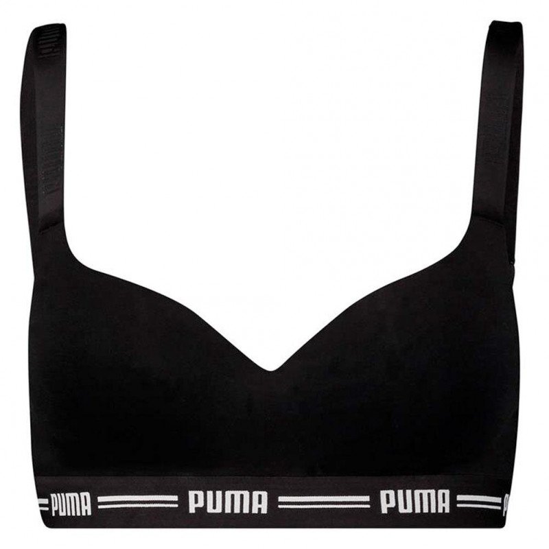 PUMA Brassière coquée Femme Coton ICONIC TOP Noir