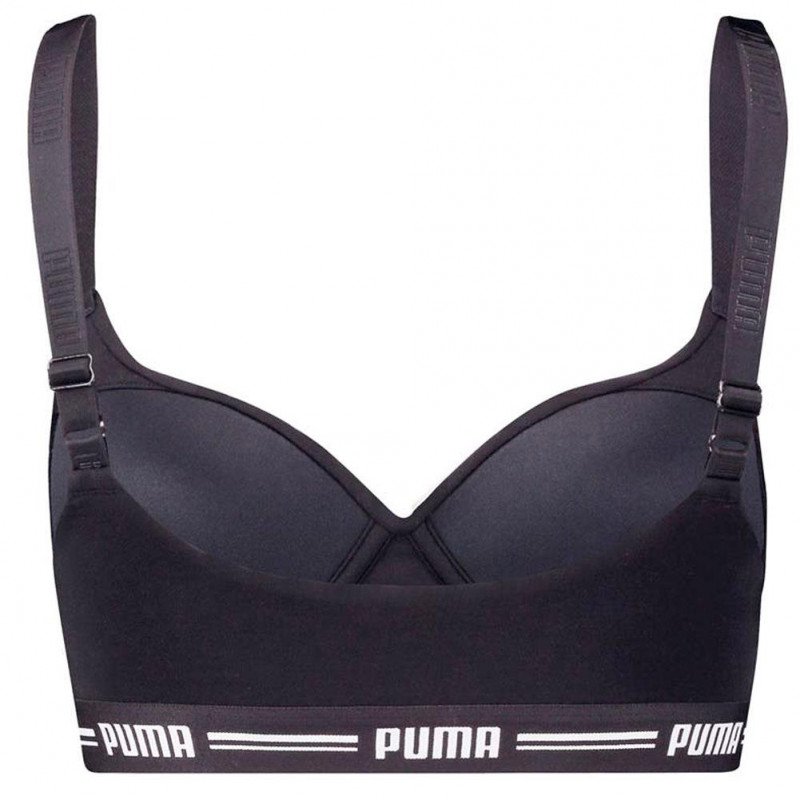 PUMA Brassière coquée Femme Coton ICONIC TOP Noir