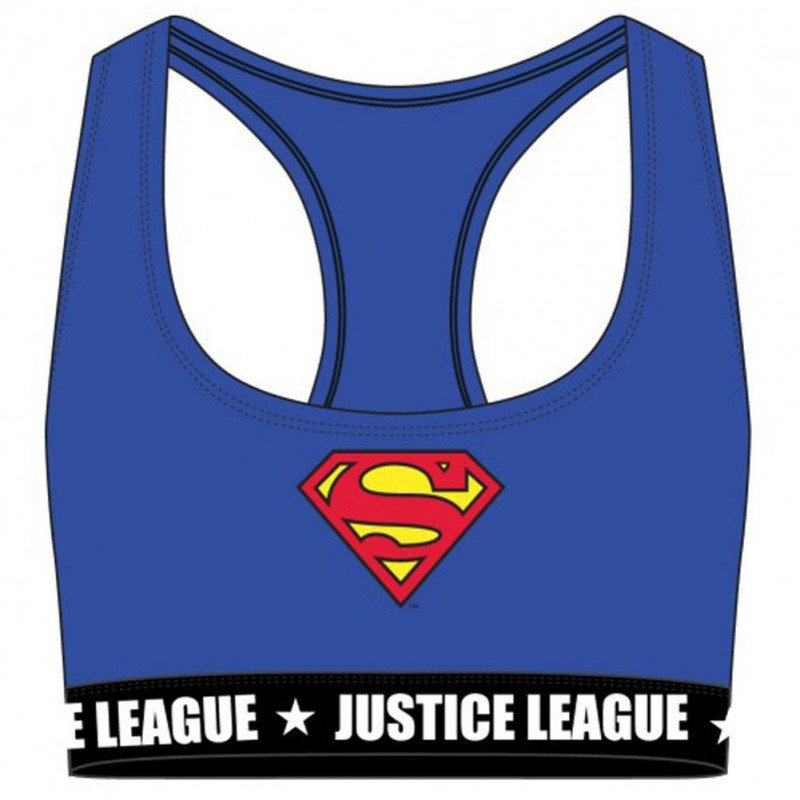 DC COMICS Brassière Femme Coton BRACASS2 Bleu Rouge JUSTICE LEAGUE