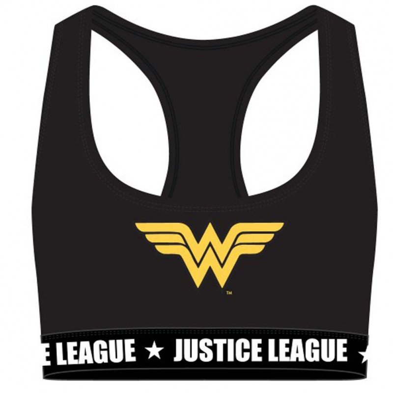 DC COMICS Brassière Femme Coton BRACASS3 Noir JUSTICE LEAGUE