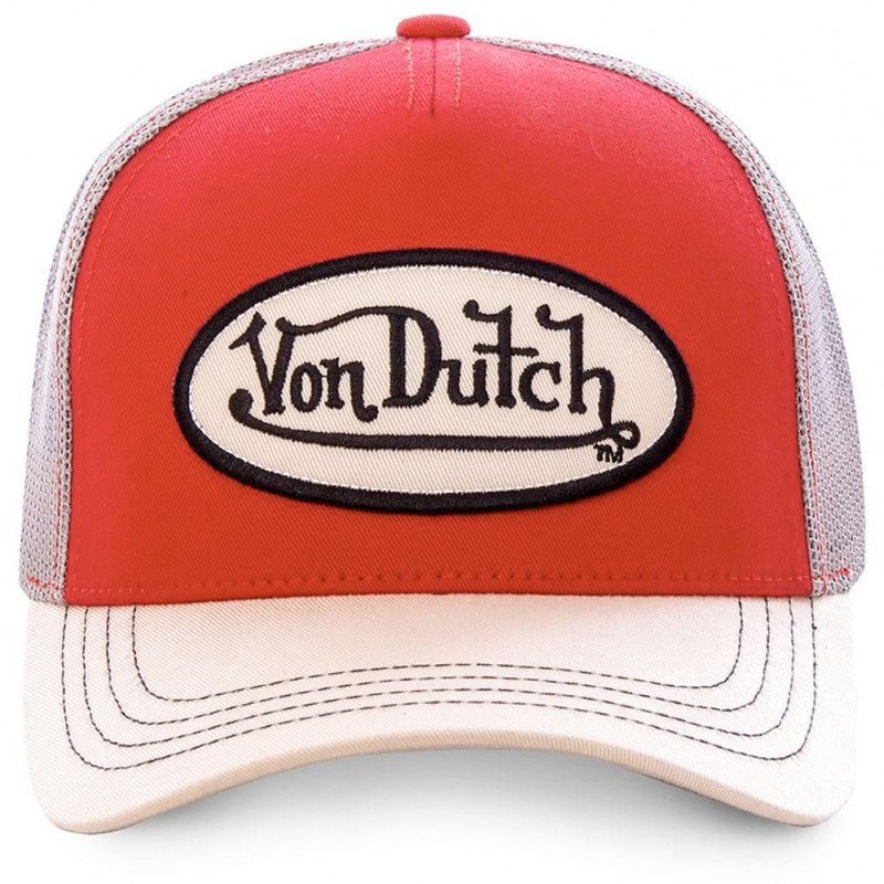 VON DUTCH Casquette Homme Microfibre COL RED Rouge Beige