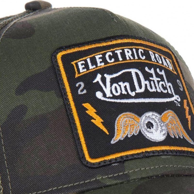 VON DUTCH Casquette Homme Microfibre SQUARE 4 Vert Camouflage