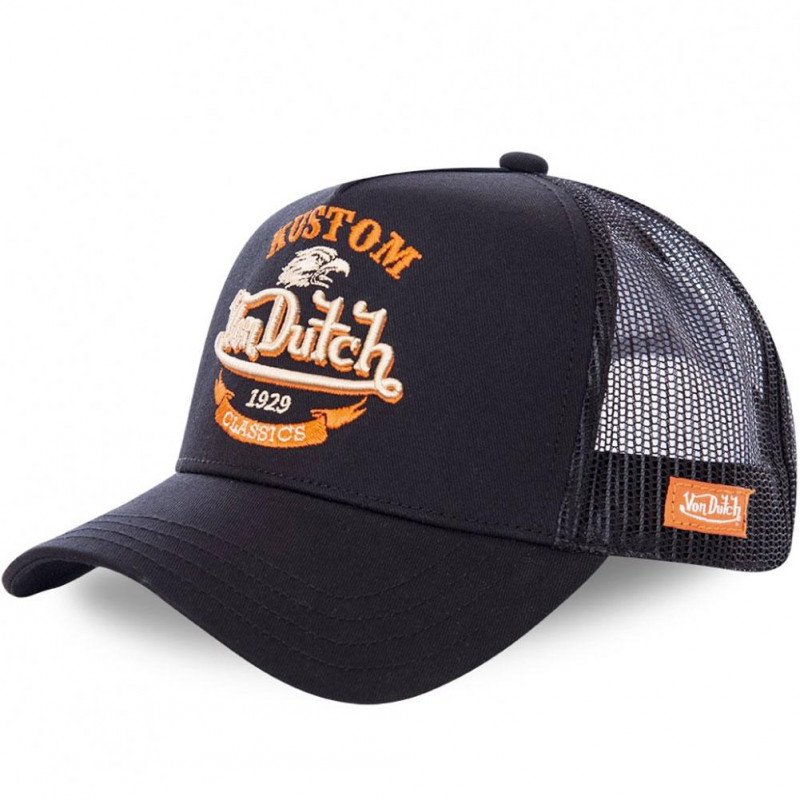 VON DUTCH Casquette Homme Microfibre EAG BLK Noir Orange