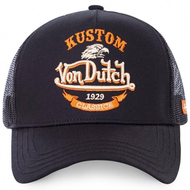 VON DUTCH Casquette Homme Microfibre EAG BLK Noir Orange