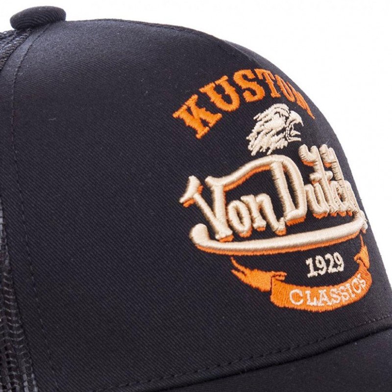 VON DUTCH Casquette Homme Microfibre EAG BLK Noir Orange