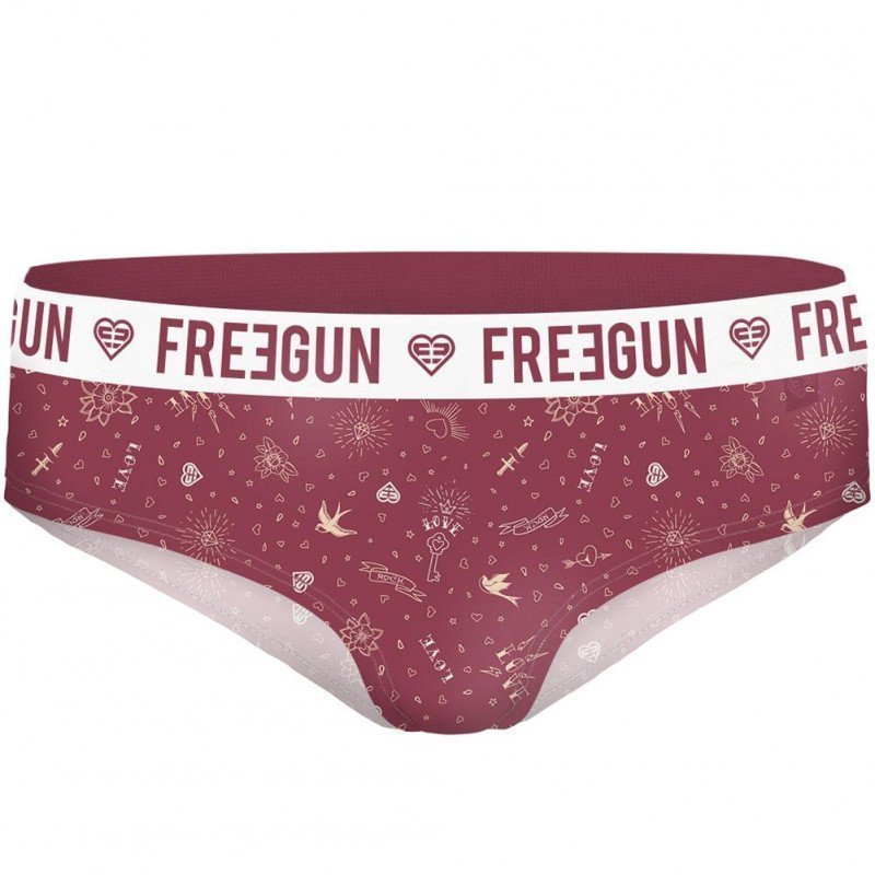 FREEGUN Shorty Femme Microfibre TAT Violet Blanc