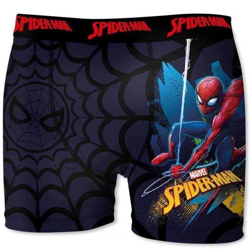 MARVEL Boxer Homme Microfibre SPID05 Noir Bleu SPIDERMAN