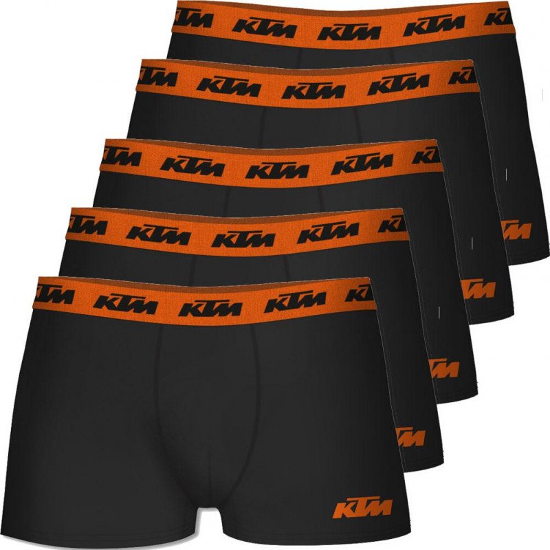 LOT DE 5 Boxer Sous-vêtements Homme BCX5 Noir et Orange