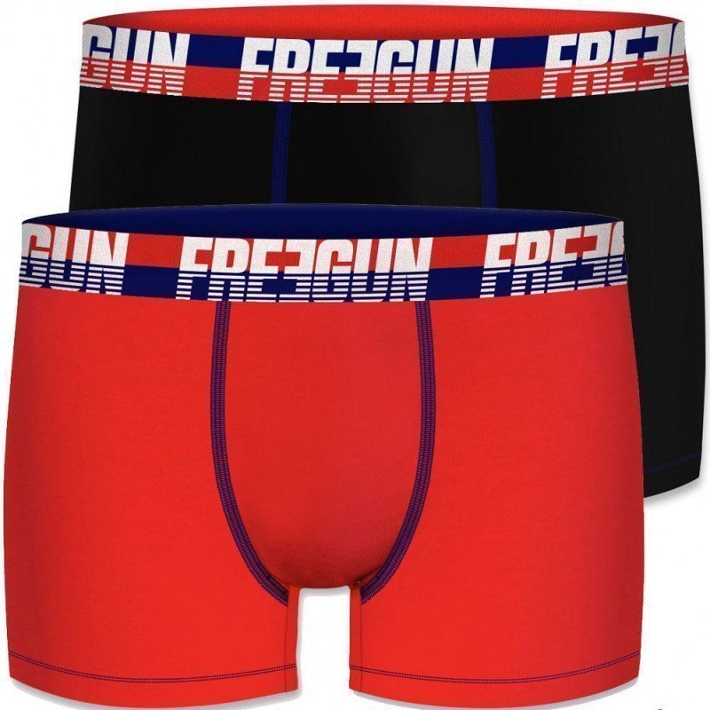LOT DE 2 Boxer Sous-vêtements Homme BMX2ASS4 Noir et Rouge
