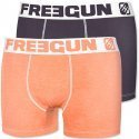 FREEGUN Lot de 2 Boxers Homme MicroCoton BCX2ASS Orange Gris FRESH