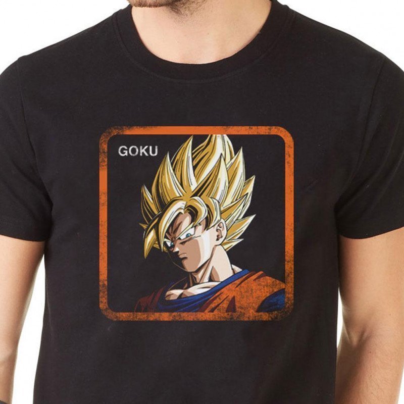 DRAGON BALL Z T-shirt Col rond Homme Coton GOK5 Noir CAPSLAB